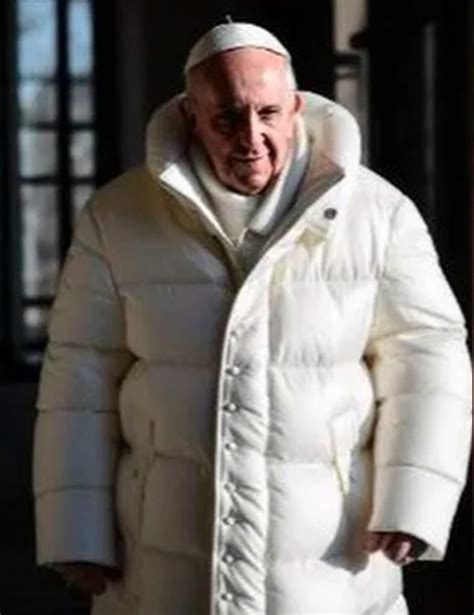 pope francis white puffer